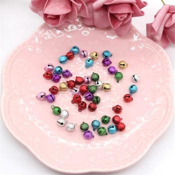 50pcs Christmas Jingle Bells 8mm Mixed Colors for Crafting and Scrapbooking