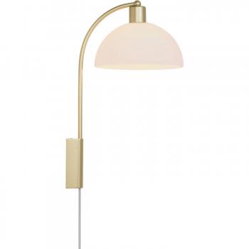Nordlux Ellen 20 Wall Light with Plug, Brass/White