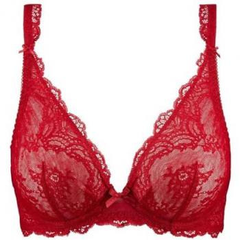 Irresistible Red Triangle Plunge Bra by Aubade