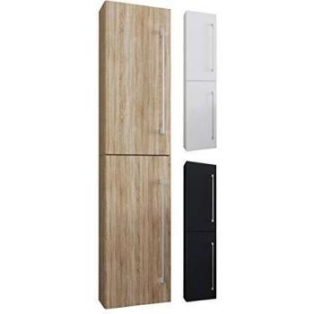 VCM Hochschrank Badmöbel Badschrank Badezimmerschrank Badinos 2 Drehtüren Grau
