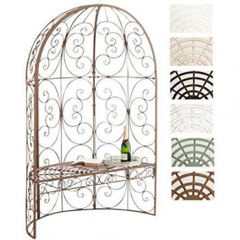 Gazebo da Giardino con Panca Rosie Antico Marrone