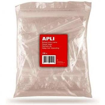 100 Sachets plastiques 250x350mm fermeture zip Apli