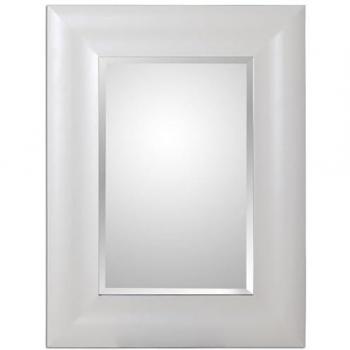 Espejo rectangular de madera blanca 4 x 54 x 74 cm