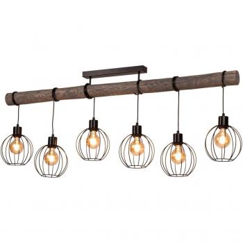6-Bulb Grey Pine Ceiling Light by BRITOP