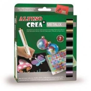 Rotuladores Alpino Crea Metalix Punta Fina Caja 7 colores