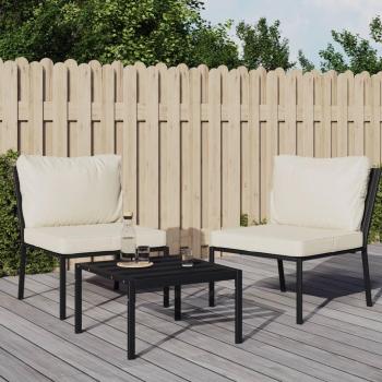 Chaises de jardin en acier avec coussins sable