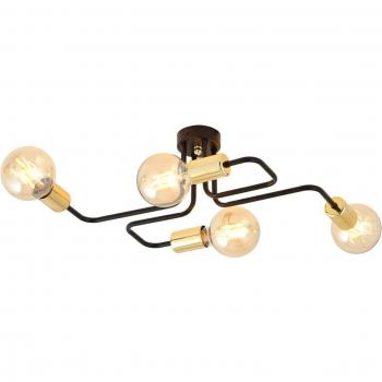 Veken 4-Light Black and Gold Pendant Ceiling Light
