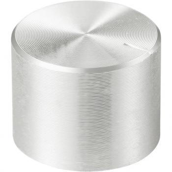 Control Knob Silver 17mm x 13mm with Pointer Marking Aluminium, Plastic