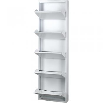 Scarpiera a ribalta con 5 ante scorrevoli in metallo bianca