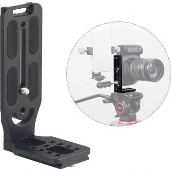 Support en L avec plaque de fixation rapide 1/4 en aluminium pour reflex numériques