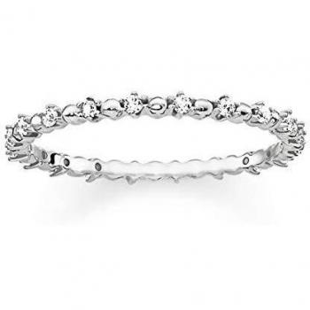 Anillo Dots Thomas Sabo: Plata y Pétalos de Piedra Blanca