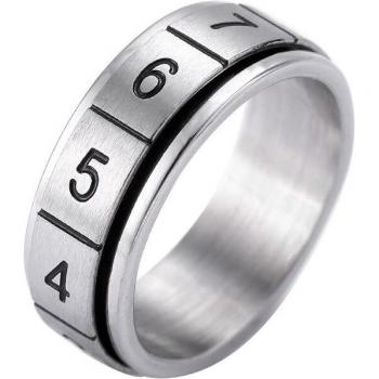 Roman Numeral Spinner Ring for Men in Stainless Steel