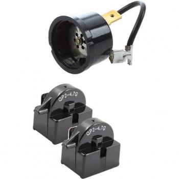 3 Stück Kühlschrank Kompressor Zubehör: 1x HX1/5HP Thermischer Schutz & 2x QP2-4,7 Relais