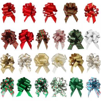 Christmas Cheer 24‑Bunch Festive Ribbon Bows