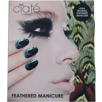 Ciaté Feathered Manicure Ruffle My Feathers Set with 5ml Chinchilla Nail Polish, 13ml Speed Coat Pro, Scissors, Nail File Block & Genuine Feathers