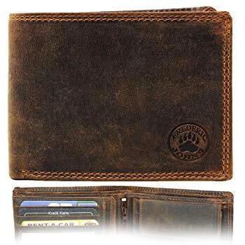 Portafoglio Uomo in Pelle Marrone Liscia con Tasche Interna