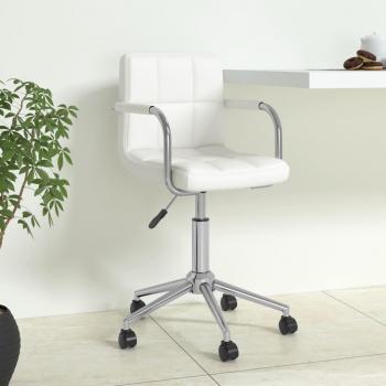 Silla Les Tendances Oficina Rotativa Blanco de Cuero Sintético