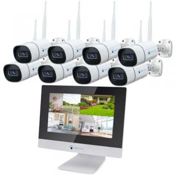 LUVISION WLAN Überwachungssystem mit 3MP IP Kameras und Monitor