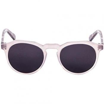 Lenoir Eyewear LE10100.3 Lunettes De Soleil Polarisées Paris White Transparent Frosted With Demy Brown Arm Smoke/CAT3 Homme