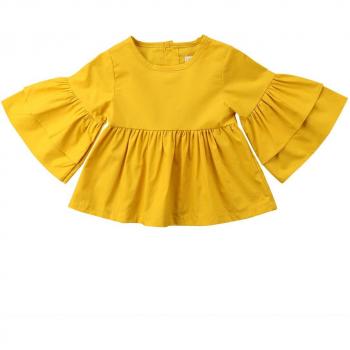 Girls Casual Ruffle Top with Butterfly Sleeves