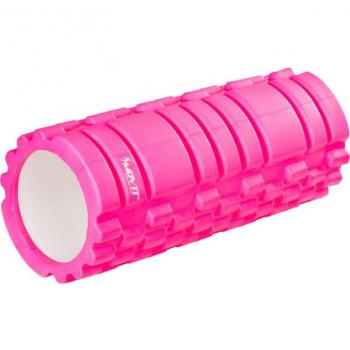 Movit® Rouleau De Fascia – rouleau de massage sans substances nocives, foam roller pour l'entraînement des fascias par auto-massage des points trigger, 33 x 14 cm, rose