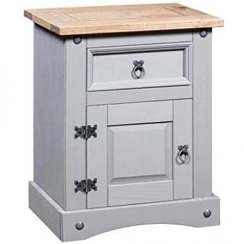 Mesa de Cabeceira VidaXL Pinho Mexicano Cinza 53x39x67