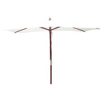 Ombrellone Rettangolare in Legno Ecru 297x191 cm PISE