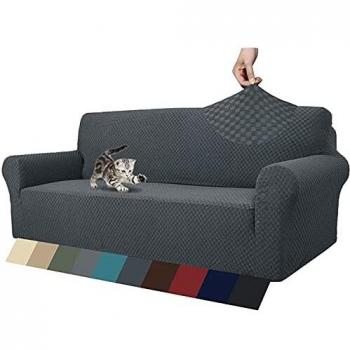 MAXIJIN Jacquard Sofa Cover for 3 Seater, Dark Grey
