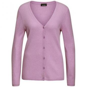 Kaschmir‑Strickjacke V‑Ausschnitt, Goldner Fashion, Flieder, 40
