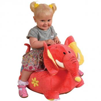 Pink Fabric Elephastic Ride‑On Cushion