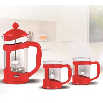 Bialetti Caffè Set Vetro Rotto (30 × 20 × 15 cm) – 2 Tazze + 1