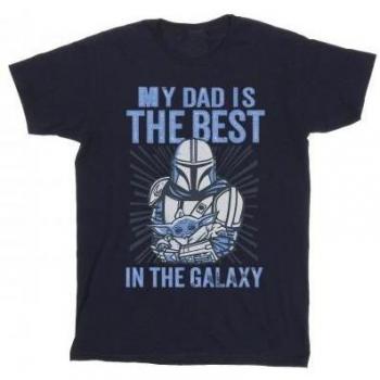 Star Wars jongens Mandalorian beste papa T-shirt 3-4 jaar wit