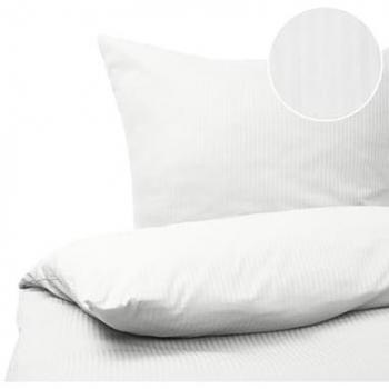 Conjunto de Funda de Edredón y Almohadas Algodón Satén Blanco Rayado 240 x 220 cm Avondale