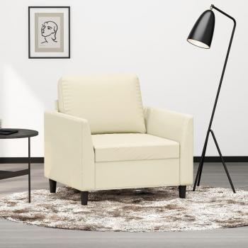 Fauteuil Crème 60 cm en Similicuir