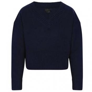 Dunkelblauer Dreimaster Pullover für Damen, Größe XL/2XL