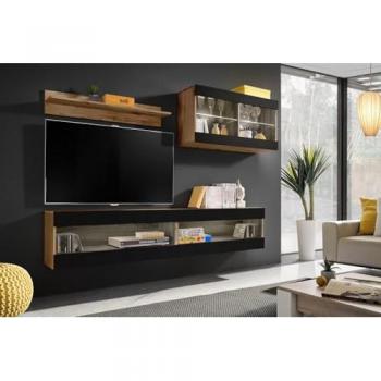 Set6 Komodee Tivoli Espace Ouvert Noir 35 x 200 x 195 cm