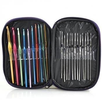 TRIXES Aluminium Crochet Hooks Set for Knitting Crafts