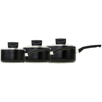 Prestige Safecook 3-Unit Aluminium Saucepans Featuring Glass Vented Covers