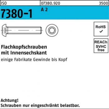 Nobrand Linsenschraube ISO 7380‑1, Edelstahl A2, M10 x 30 mm