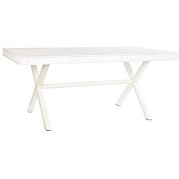 Mango Wood & White Metal Dining Table (DKD) – 180×90×76 cm