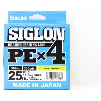 Sunline X4 Siglon 300M P.E. Fishing Line 1.5 25LB Lime Green