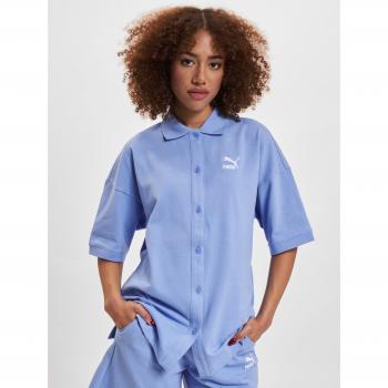 Donna L Camicia Blu con Logo Puma Classics
