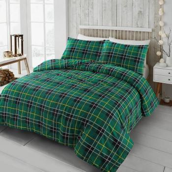 HomeSpace Direct Tartan Check Flannelette Duvet Cover Set