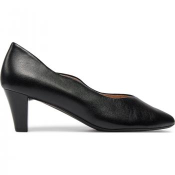 Décolleté Nero Caprice in Cuoio con Tacco Texano, Taglia 41