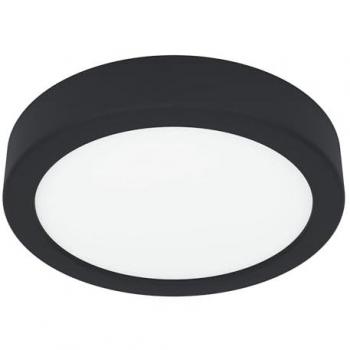 Eglo Fueva 6 IP44 LED CCT Plastic Ceiling Light, D 16.6 cm – Black