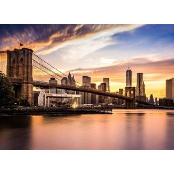 Papermoon Wandgestaltung »Brooklyn-Brücke bei Dämmerung«