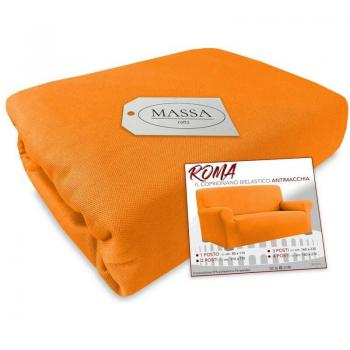Housse de canapé Roma Orange élastiquée 3 places
