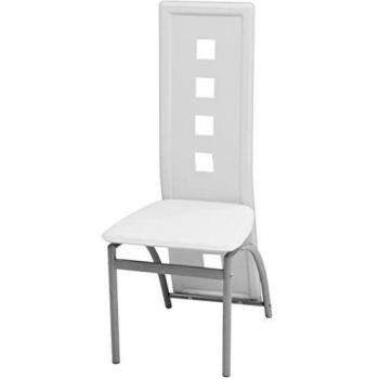 Sillas de comedor 2 unidades de cuero blanco