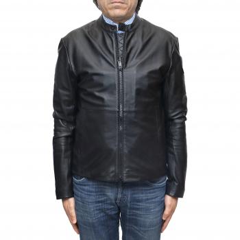 Emporio Armani W1B50P W1P52 999 Black Leather Jacket – Premium Black Leather Outerwear