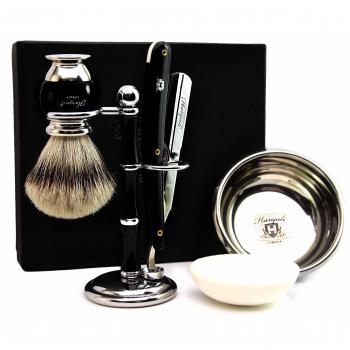Christmas Edition Badger Hair Brush Set with Shavette Razor